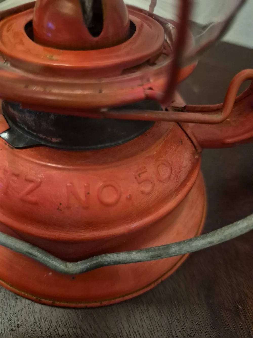Classic Dietz Red 50 and Black 76 Metal Hurricane Lantern Pair